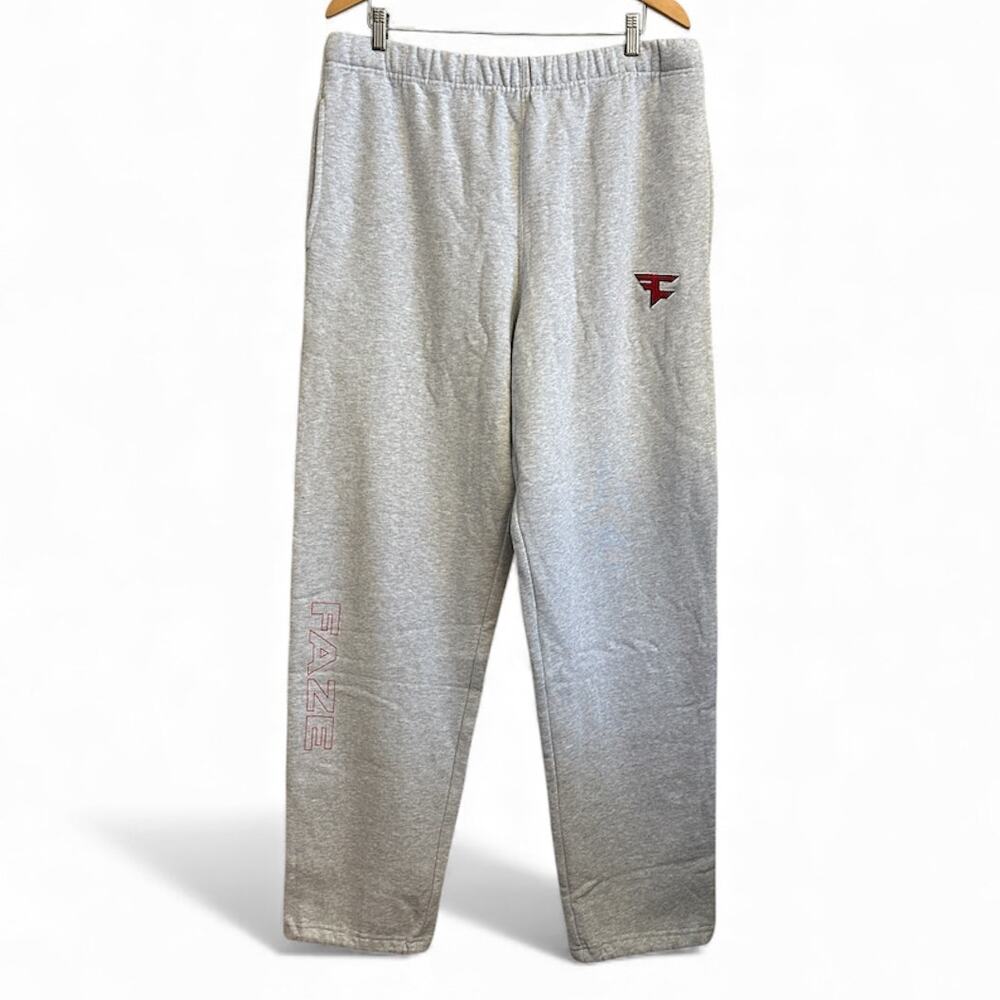 FaZe‎ Clan Heavyweight Organic Cotton Fleece Sweatpants XL Gray Gamer Streetwear
